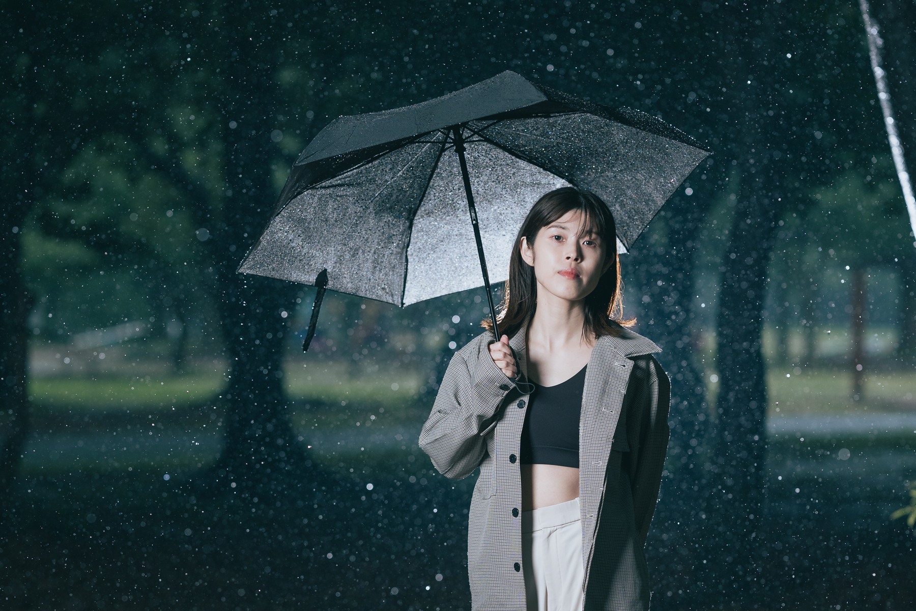 雨のポートレートの写真